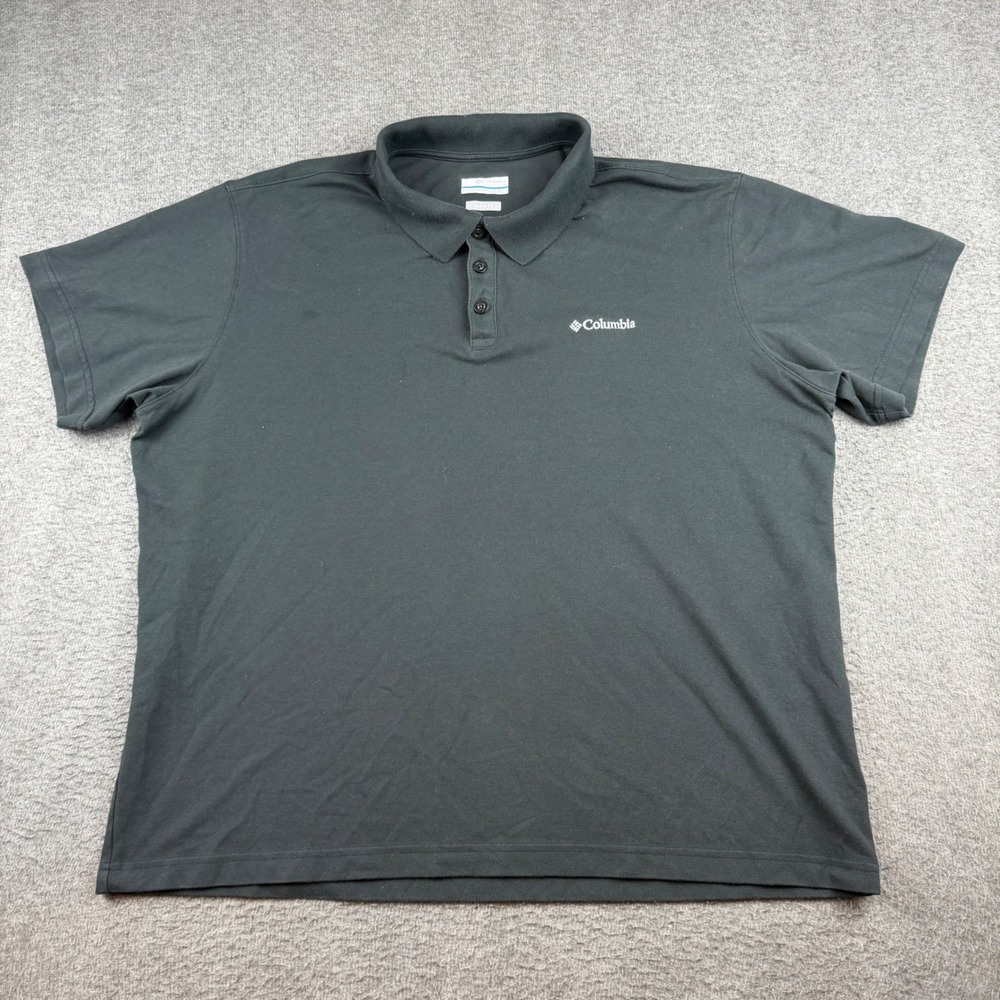 Columbia Polo Shirt Men's XL Black Active Fit Short Sleeve Pique XO0904-010‎